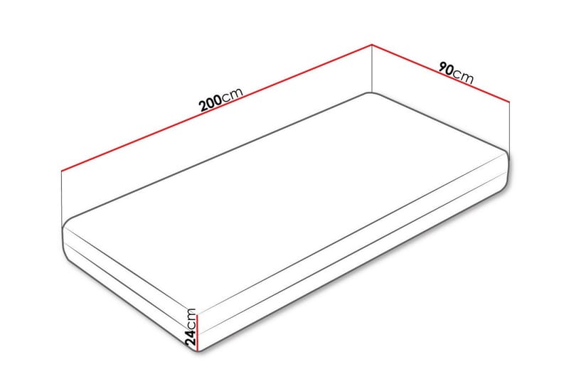 Derry Fjærmadrass 90x200 cm - Hvit - Rammemadrass & springfjærmadrass