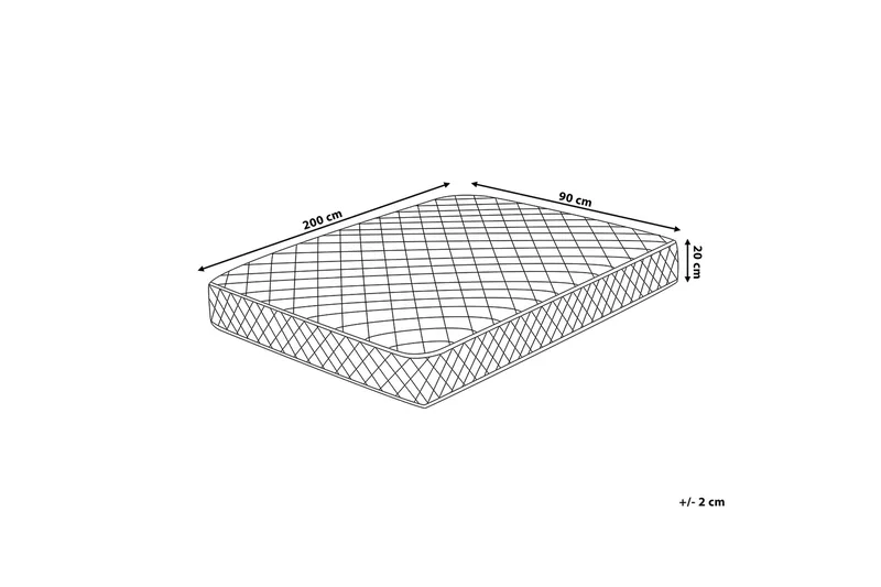 Duo Springfjærmadrass 90x200 cm Hvit - Hvit - Møbler - Senger - Madrasser - Rammemadrass & springfjærmadrass