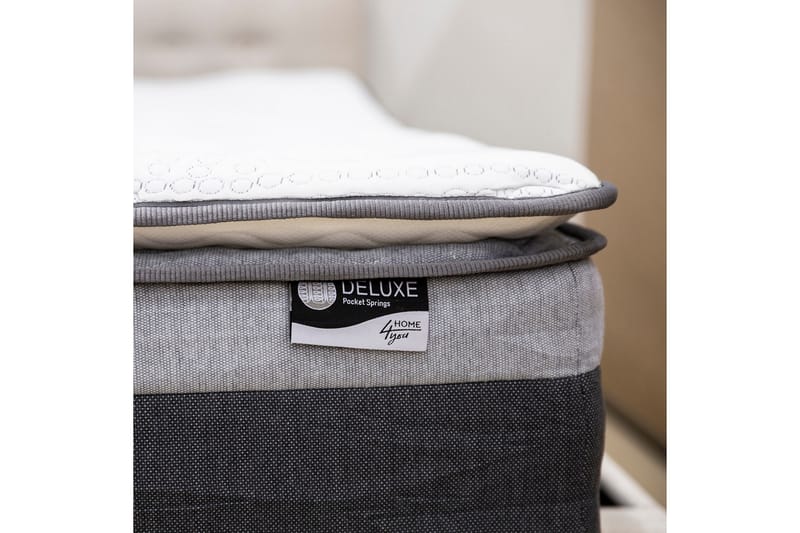 Fjermadrass Harmony Top Pocket 140x200xh33 cm - Hvit/Grå - Møbler - Senger - Madrasser - Overmadrass