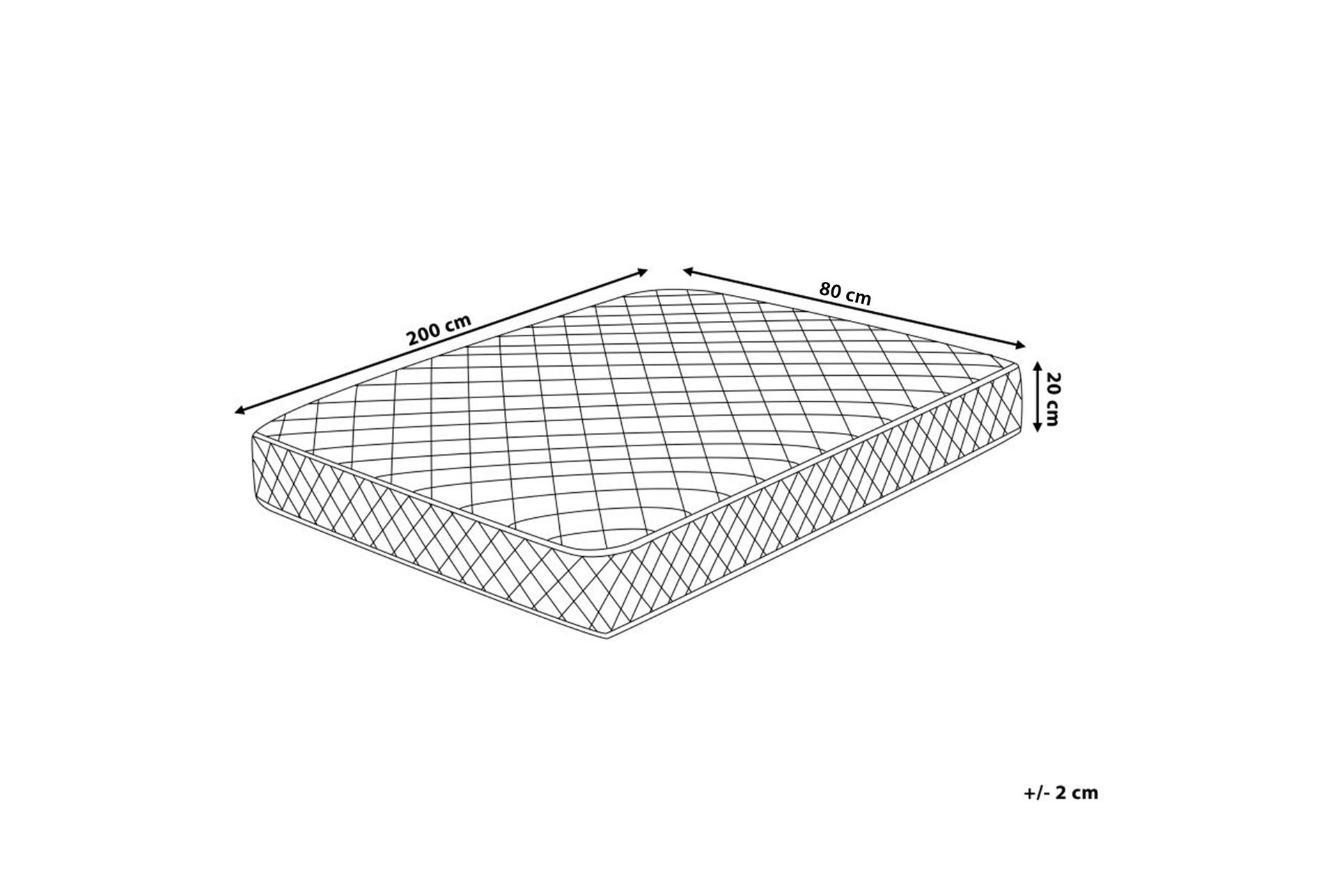Gravedoni Springfjærmadrass Dobbelsidig 80x200 cm - Hvit - Møbler - Senger - Madrasser - Rammemadrass & springfjærmadrass