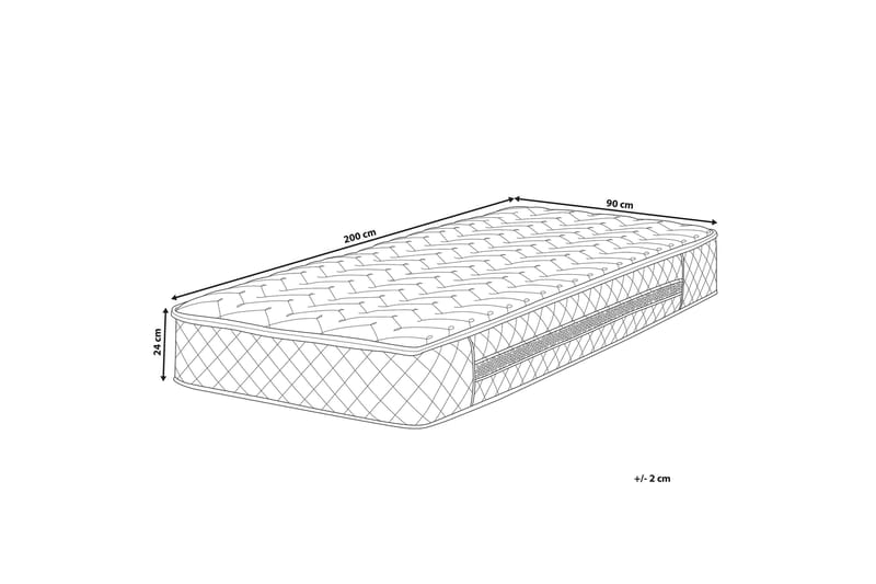 Kathaleya Springfjærmadrass 90x200 cm Fast - Hvit - Møbler - Senger - Madrasser - Rammemadrass & springfjærmadrass