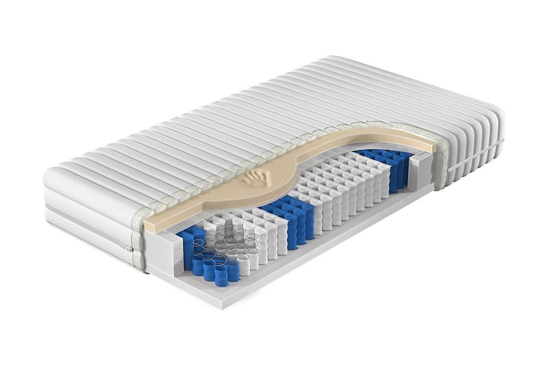 Madrass 80x200 - Hvit - Møbler - Senger - Madrasser - Rammemadrass & springfjærmadrass