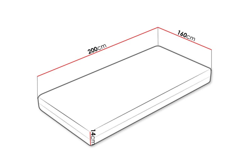 Profi Madrass 160x200 cm - Hvit - Møbler - Senger - Madrasser - Rammemadrass & springfjærmadrass