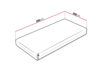 Profi Madrass 200x200x14 cm - Flerfarget - Møbler - Senger - Madrasser - Rammemadrass & springfjærmadrass