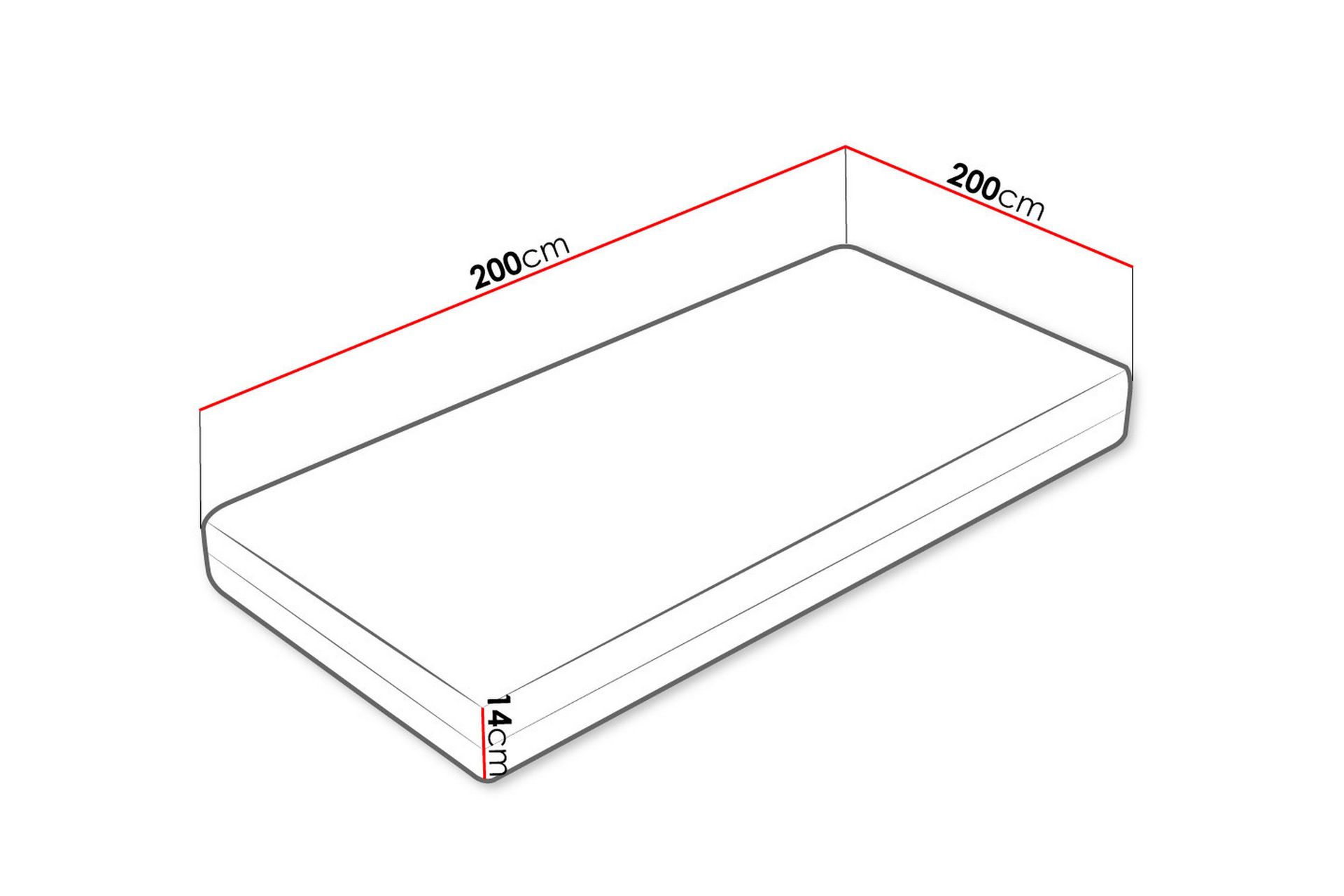 Profi Madrass 200x200x14 cm - Møbler - Senger - Madrasser - Rammemadrass & springfjærmadrass