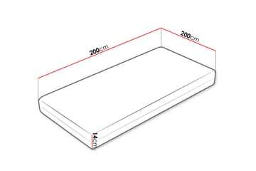 Profi Madrass 200x200x14 cm - Møbler - Senger - Madrasser - Rammemadrass & springfjærmadrass