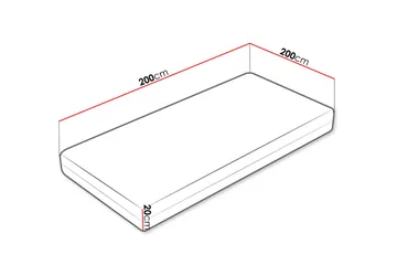 Profi Madrass 200x200x20 cm - Flerfarget - Møbler - Senger - Madrasser - Rammemadrass & springfjærmadrass