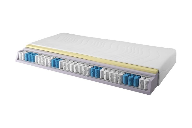 Rubin Springfjærmadrass 90x200 Pocket Medium/Mjuk, Hvit