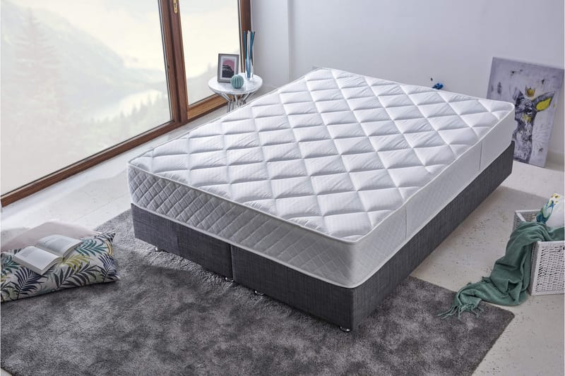 Springfjærmadrass 120x200 cm - Hvit - Møbler - Senger - Madrasser - Rammemadrass & springfjærmadrass