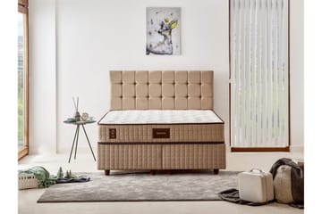 Springfjærmadrass 140x190 cm - Hvit/Beige - Møbler - Senger - Madrasser - Rammemadrass & springfjærmadrass