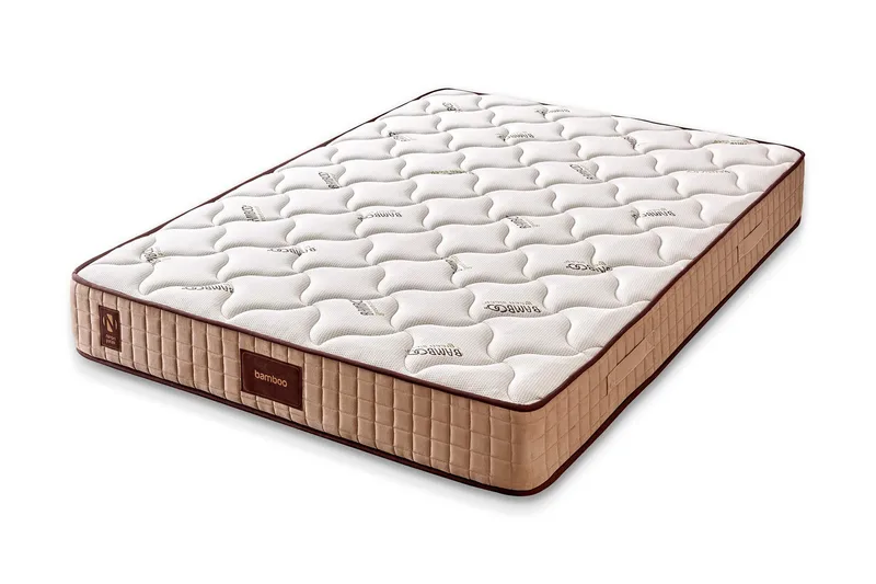 Springfjærmadrass 160x200 cm, Hvit/Beige