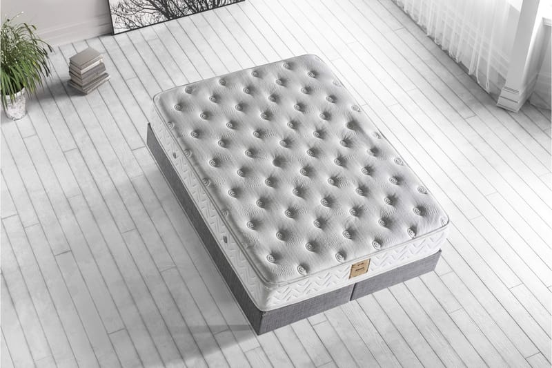 Springfjærmadrass 180x200 cm - Hvit - Møbler - Senger - Madrasser - Rammemadrass & springfjærmadrass