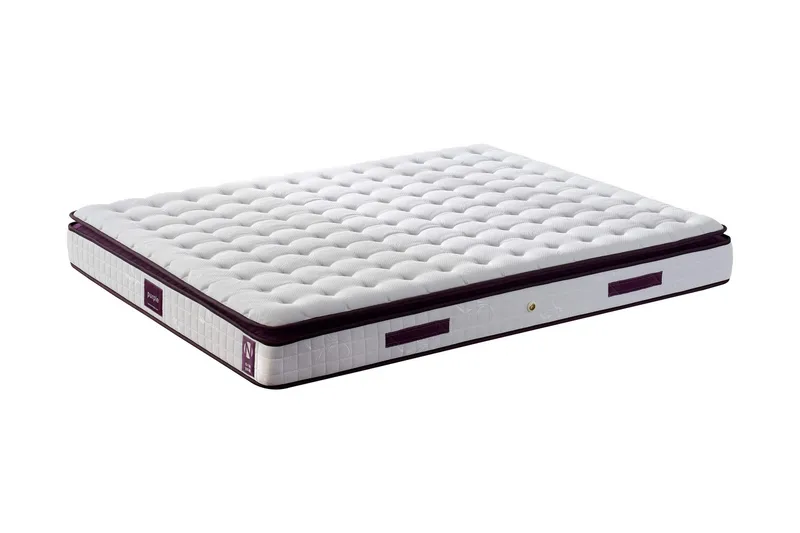 Springfjærmadrass 180x200 cm, Hvit/Lila