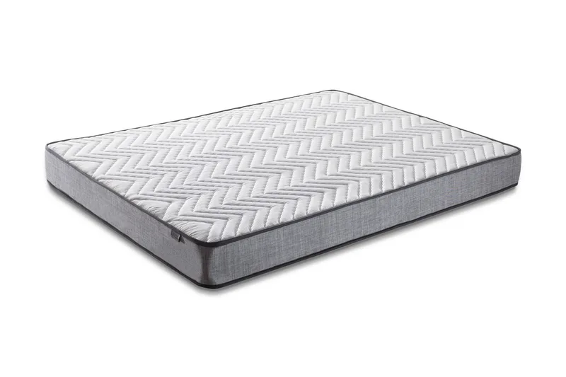 Springfjærmadrass 200x200 cm, Hvit/Grå