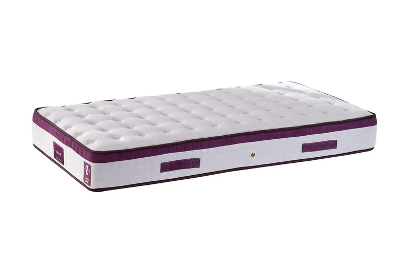 Springfjærmadrass 90x190 cm, Hvit/Lila
