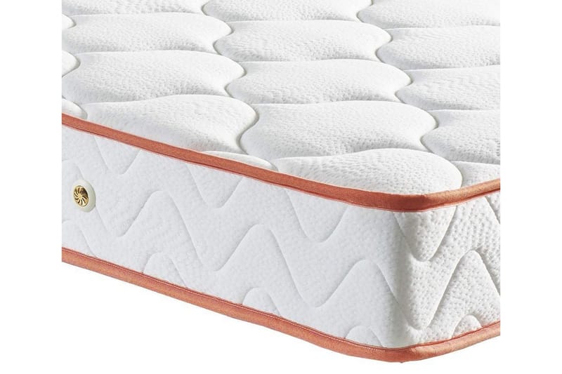 Springfjærmadrass 90x200 cm - Hvit/Orange - Møbler - Senger - Madrasser - Rammemadrass & springfjærmadrass