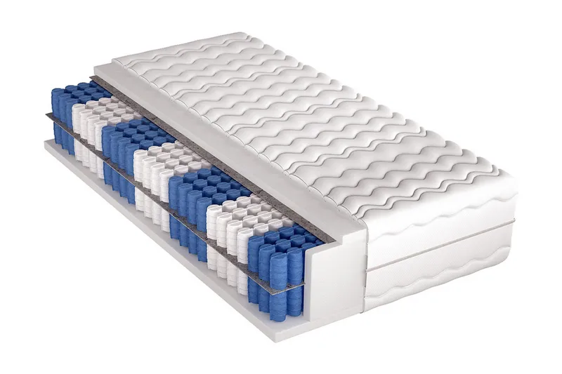 Superking Madrass 200x120x31cm, Blå/Hvit