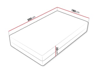Unona Skummadrass 180x200 cm med Fasthetsgrad Medium - Hvit - Møbler - Senger - Madrasser - Skummadrass