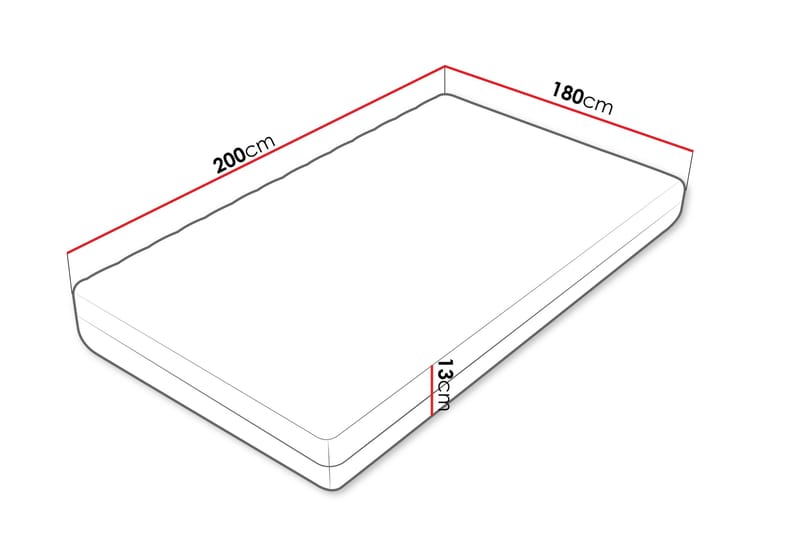 Unona Skummadrass 180x200 cm med Fasthetsgrad Medium - Hvit - Møbler - Senger - Madrasser - Skummadrass