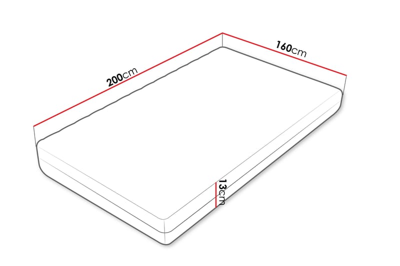 Unona Skummadrass 200x160 cm - Beige - Møbler - Senger - Madrasser - Skummadrass