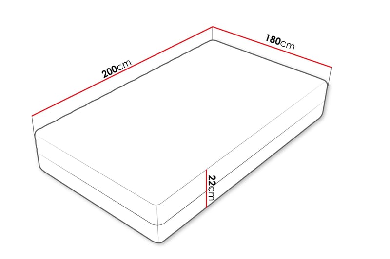Unona Skummadrass 200x180 cm - Beige - Møbler - Senger - Madrasser - Skummadrass