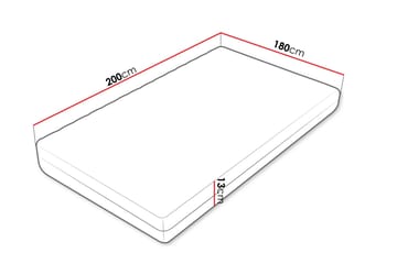 Unona Skummadrass 200x180 cm - Møbler - Senger - Madrasser - Skummadrass