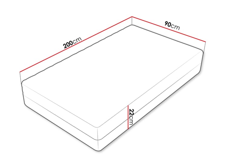 Unona Skummadrass 200x90 cm - Møbler - Senger - Madrasser - Skummadrass