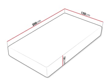 Urek skummadrass 120x200 cm - hvit, lyseblå og beige - Møbler - Senger - Madrasser - Skummadrass