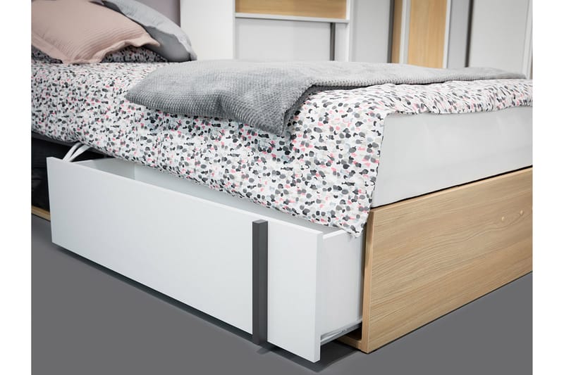 Metropolitan Sengeramme 90x200 cm - Brun/Hvit/Lysegrå/Sort - Møbler - Senger - Sengeramme & sengestamme