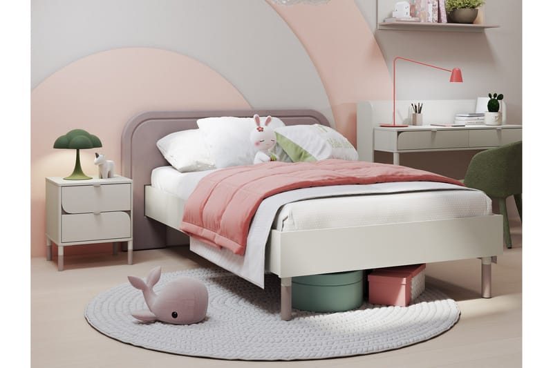 Monfort Sengeramme 90x200 cm - Beige/Rosa - Møbler - Senger - Sengeramme & sengestamme
