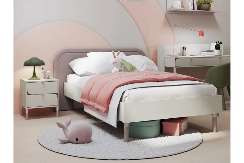 Monfort Sengeramme 90x200 cm - Beige/Rosa - Møbler - Senger - Sengeramme & sengestamme