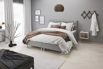 Montana Seng med Oppbevaring 180x200 - Lysegrå - Møbler - Senger - Enkeltsenger