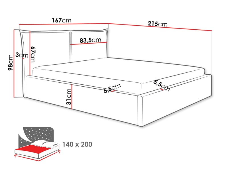 Morricon Sengeramme 140x200 cm - Grønn - Møbler - Senger - Sengeramme & sengestamme