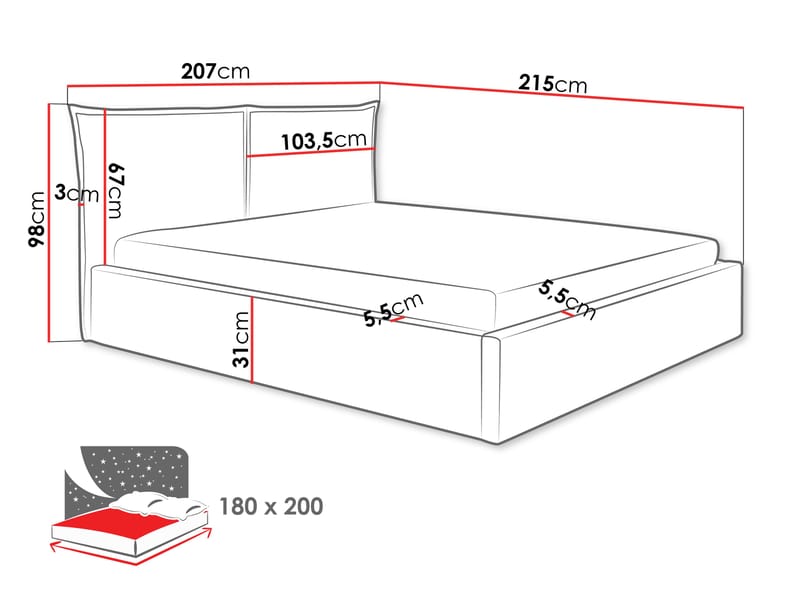 Morricon Sengeramme 180x200 cm - Beige - Møbler - Senger - Sengeramme & sengestamme