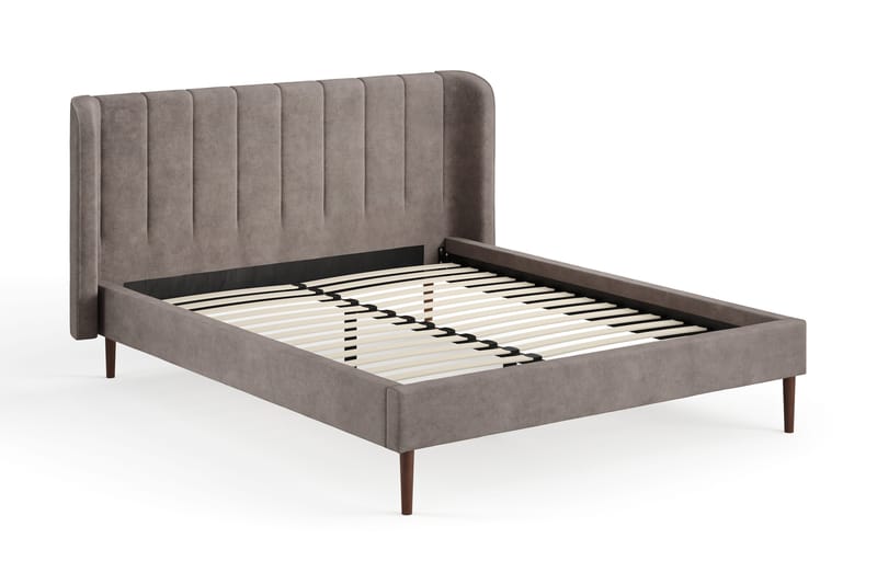 Nattljus Sengeramme 160x200 cm med buet sengegavl, Brun