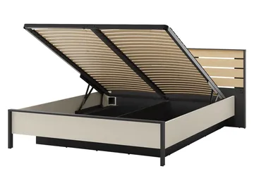 Navron Sengeramme 160x200 cm - Beige/Svart - Møbler - Senger - Sengeramme & sengestamme