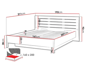 Navron Sengeramme 160x200 cm - Beige/Svart - Møbler - Senger - Sengeramme & sengestamme
