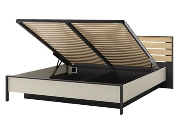 Navron Sengeramme 180x200 cm - Beige/Svart - Møbler - Senger - Sengeramme & sengestamme