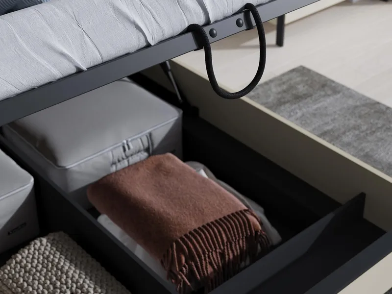 Navron Sengeramme 180x200 cm - Beige/Svart - Møbler - Senger - Sengeramme & sengestamme