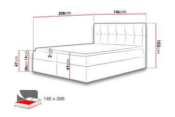 Neitisuanto Sengpakke Kontinentalseng 140x200 cm - Beige - Møbler - Senger - Komplett sengepakke