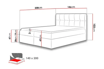 Neitisuanto Sengpakke Kontinentalseng 140x200 cm - Beige - Møbler - Senger - Komplett sengepakke