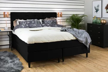 Nice Deluxe Komplett Sengepakke 160x200 - Svart - Møbler - Senger - Komplett sengepakke