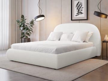 Norian Sengeramme 160x200 cm i Stoff med Metallstativ med Fasthetsgrad - - Hvit - Møbler - Senger - Sengeramme & sengestamme