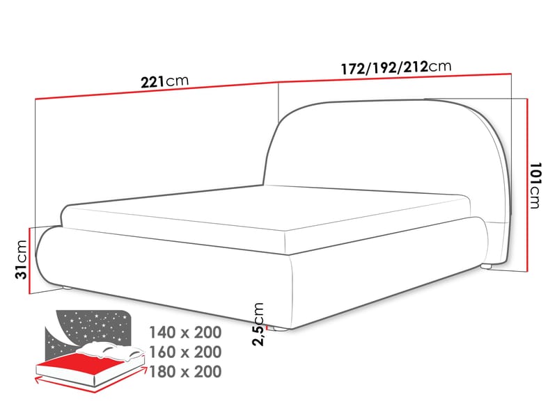 Norian Sengeramme 180x200 cm - Møbler - Senger - Sengeramme & sengestamme