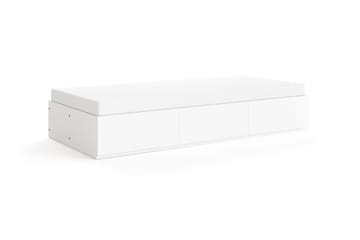 Norrvik sengeramme 90x200 cm med oppbevaring inkludert madrass - Hvit - Møbler - Senger - Sengeramme & sengestamme