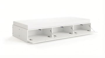 Norrvik sengeramme 90x200 cm med oppbevaring inkludert madrass - Hvit - Møbler - Senger - Sengeramme & sengestamme