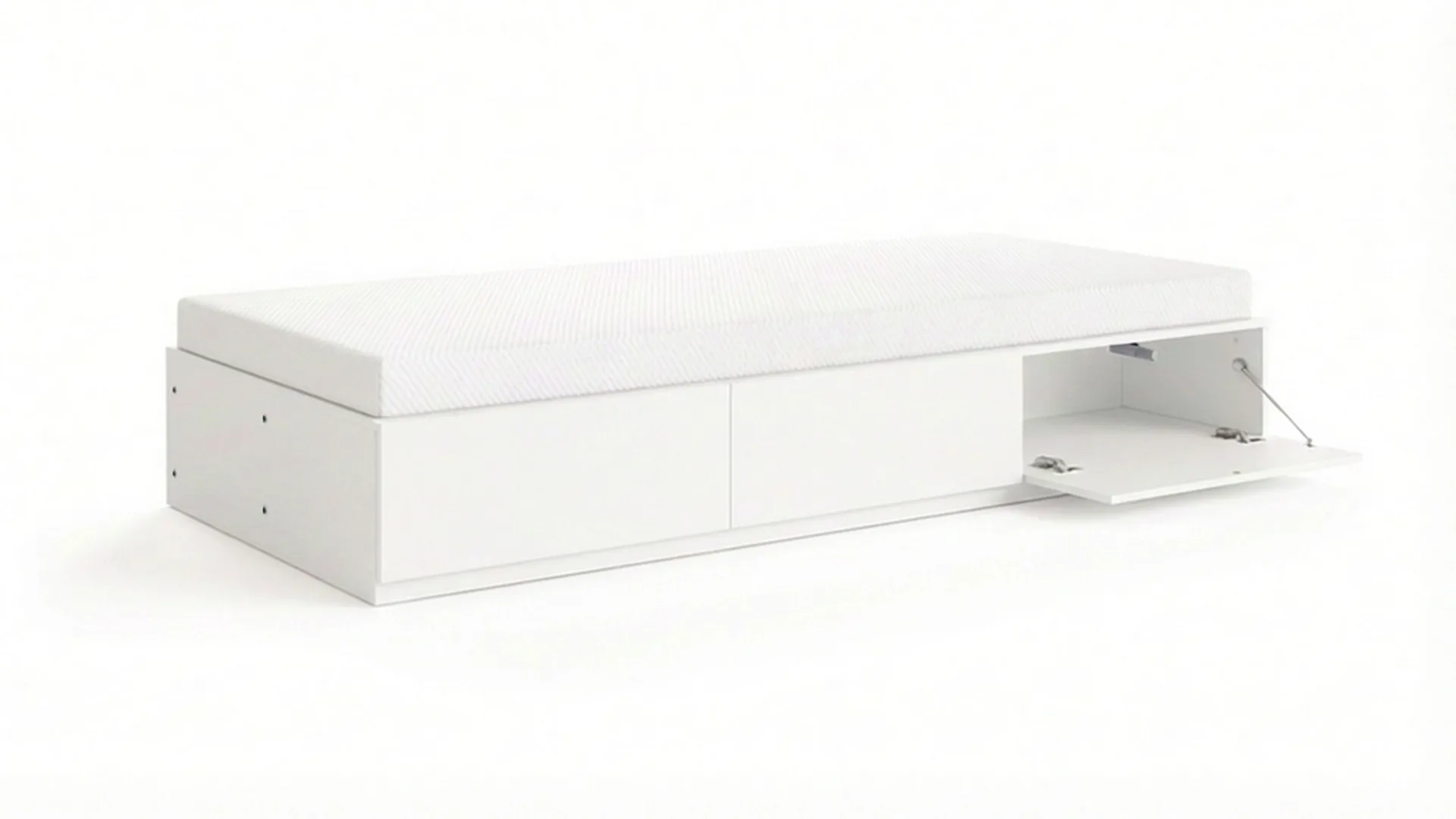 Norrvik sengeramme 90x200 cm med oppbevaring inkludert madrass - Hvit