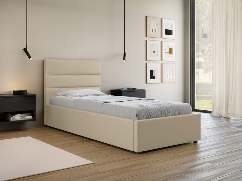 Omrynn sengeramme med oppbevaring 120x200 cm - beige - Møbler - Senger - Sengeramme & sengestamme
