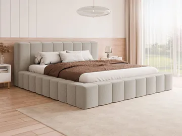 Orvinel Sengeramme 140x200 cm med Oppbevaring - Beige - Møbler - Senger - Sengeramme & sengestamme