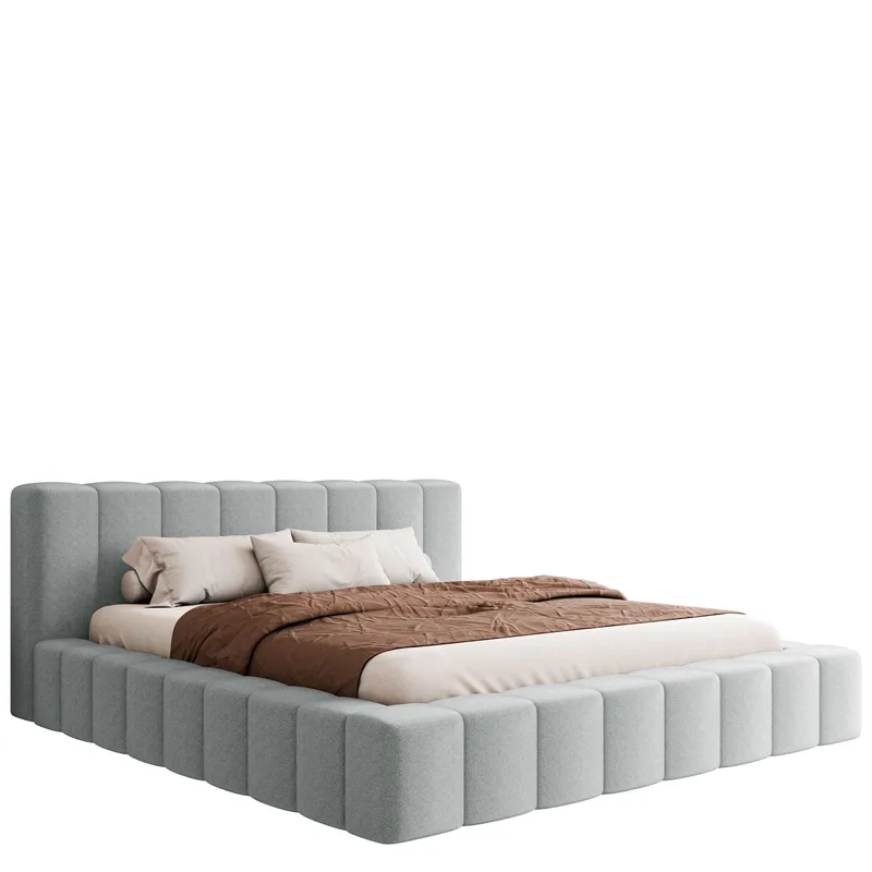 Orvinel Sengeramme 160x200 cm med Oppbevaring, Lys grå